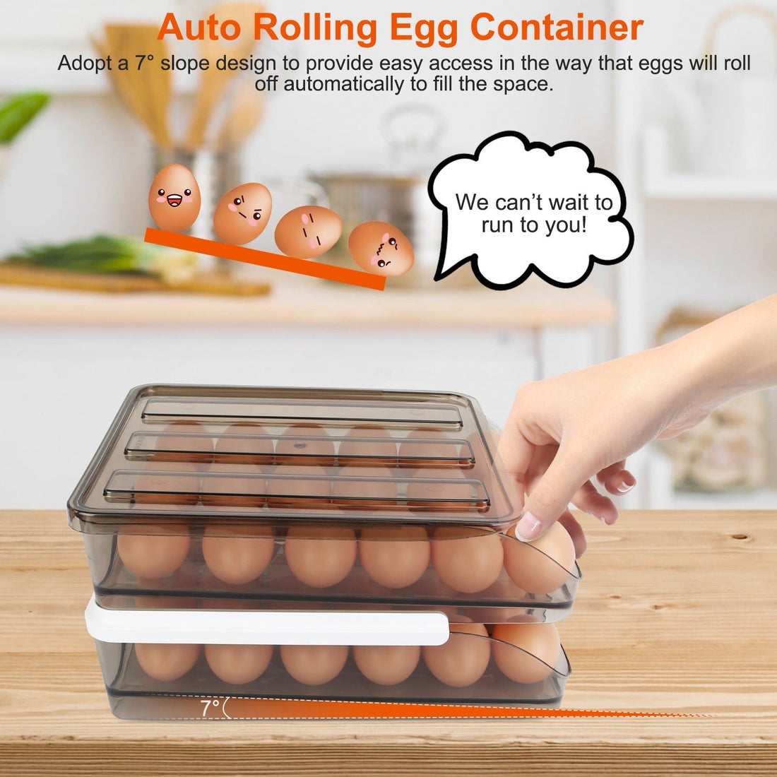 Roll & Keep — Double-Layer Fridge Egg Keeper