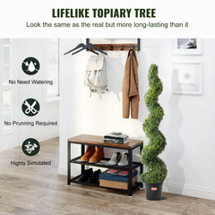 Evergreen Pair — 5' Faux Boxwood Topiary Trees
