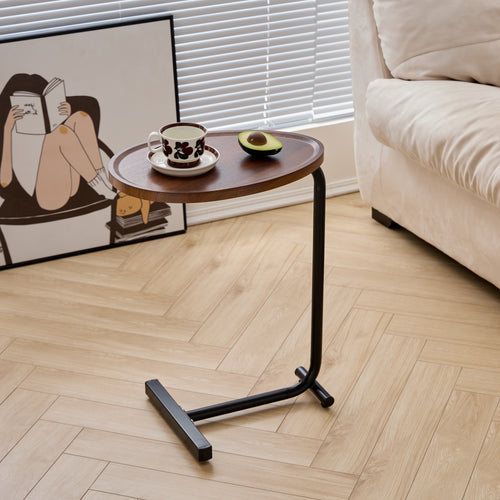 Slide-In Side Table — C-Shape, Slides Under Sofa