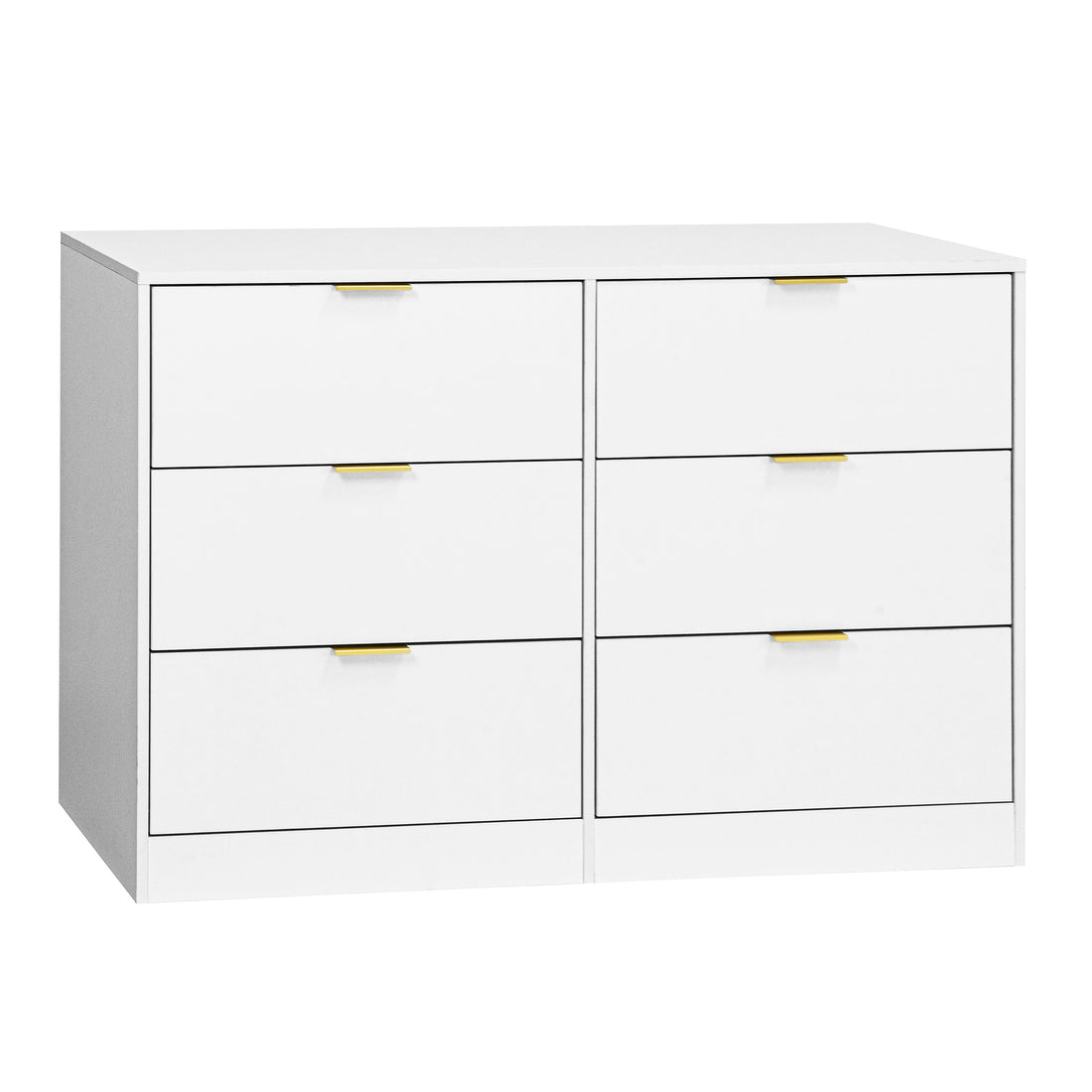 Quiet Lines — Six-Drawer Modern Dresser in White