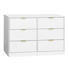 Quiet Lines — Six-Drawer Modern Dresser in White