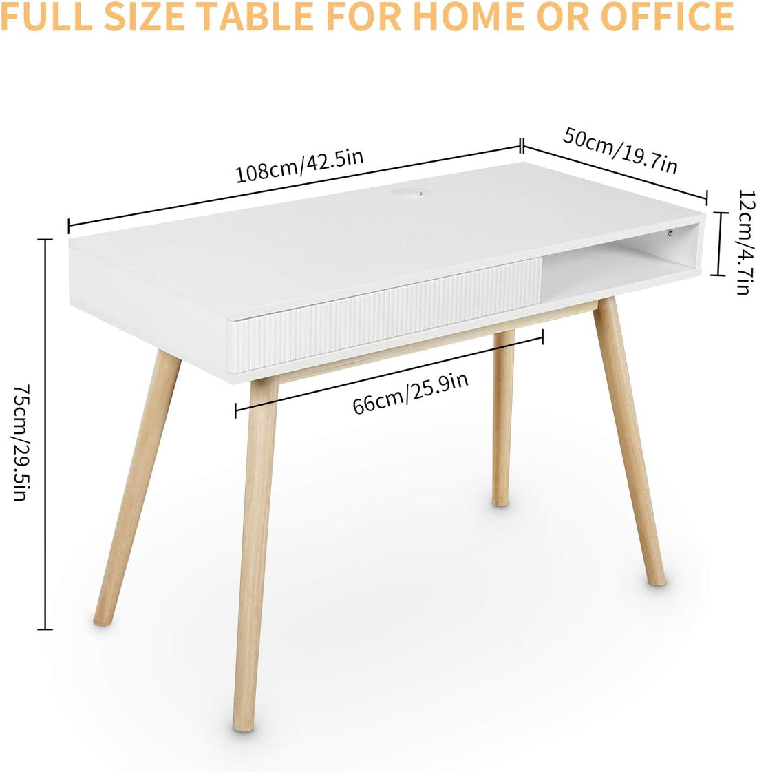 Quiet Desk — Mid-Century Writing Table with Hidden Drawer