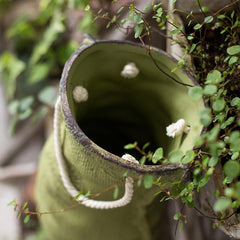 Linen Sack — Ceramic Planter with Soft Folds