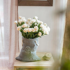 Linen Sack — Ceramic Planter with Soft Folds