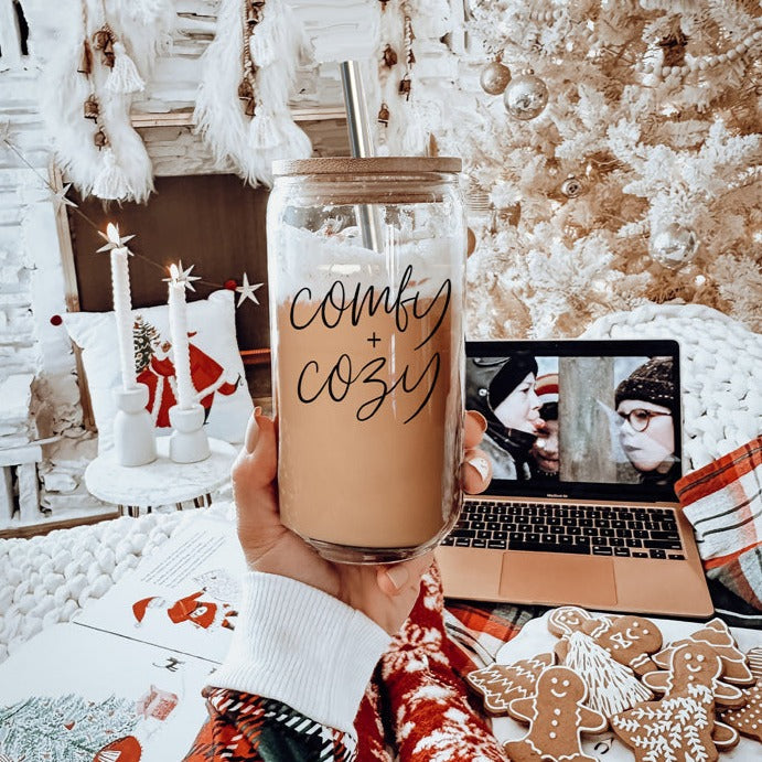 Everyday Glass — Bamboo-Topped Cup with Steel Straws