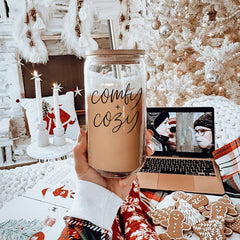 Everyday Glass — Bamboo-Topped Cup with Steel Straws