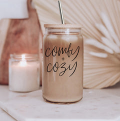 Everyday Glass — Bamboo-Topped Cup with Steel Straws