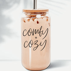 Everyday Glass — Bamboo-Topped Cup with Steel Straws