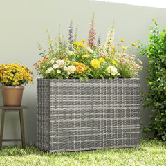 Garden Bench — Woven Wicker Planter Box