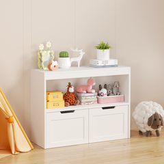 Tidy Nook — White Book & Toy Storage Cabinet
