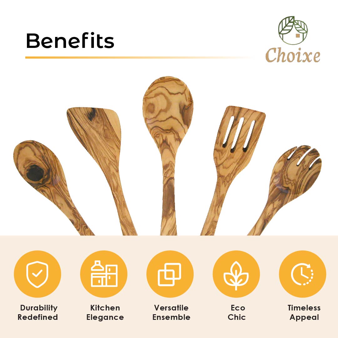 Slow Kitchen — Hand-Carved Olive Wood Server Set