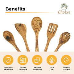 Slow Kitchen — Hand-Carved Olive Wood Server Set