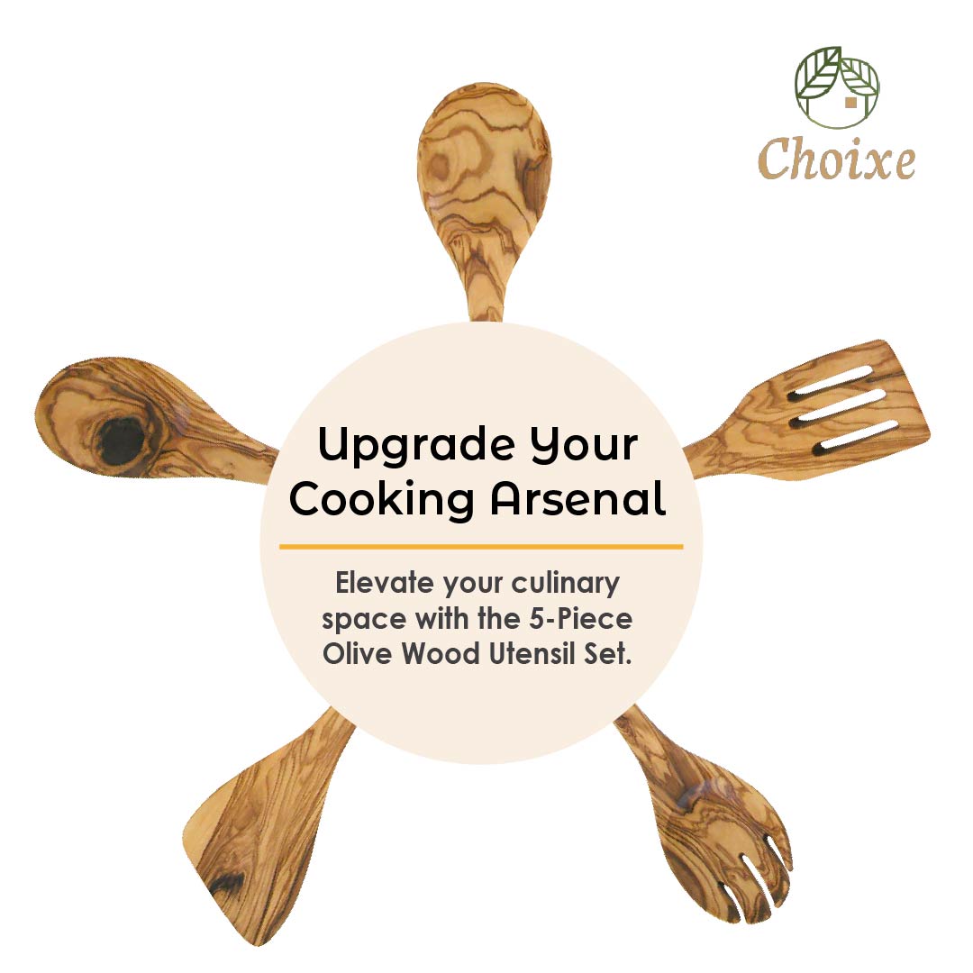 Slow Kitchen — Hand-Carved Olive Wood Server Set