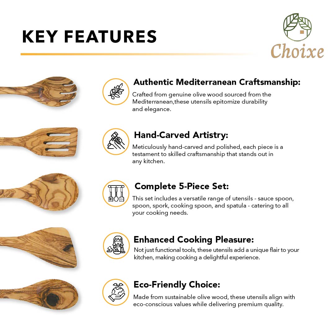 Slow Kitchen — Hand-Carved Olive Wood Server Set