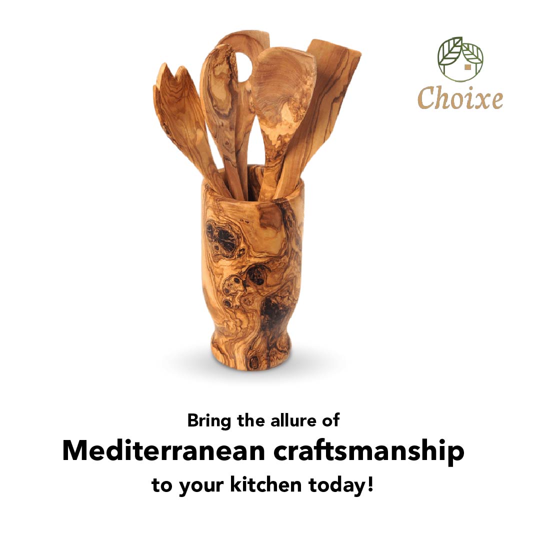 Olive Grove — Hand-Carved Kitchen Servers, Set of 6