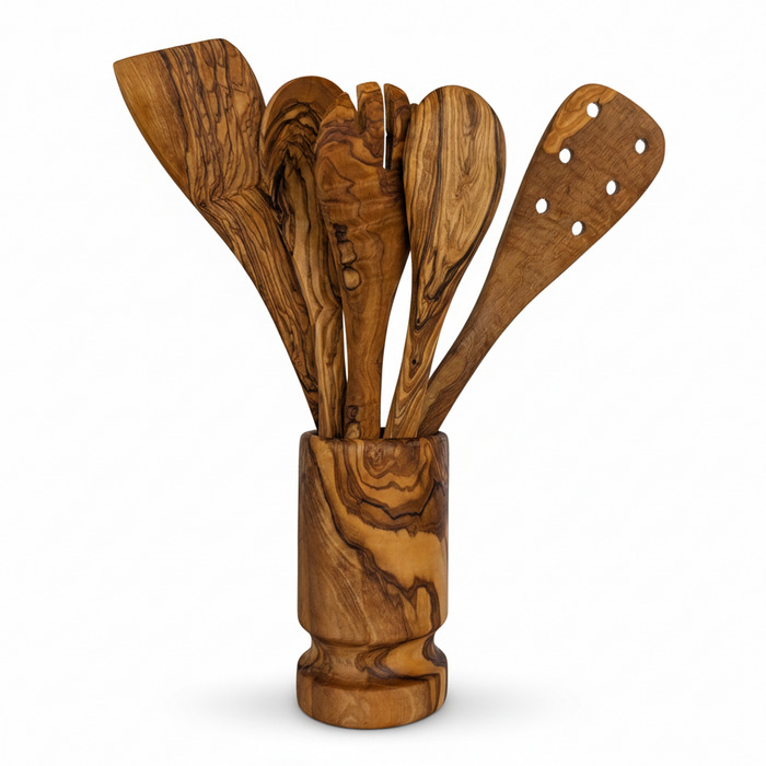 Olive Grove — Hand-Carved Kitchen Servers, Set of 6