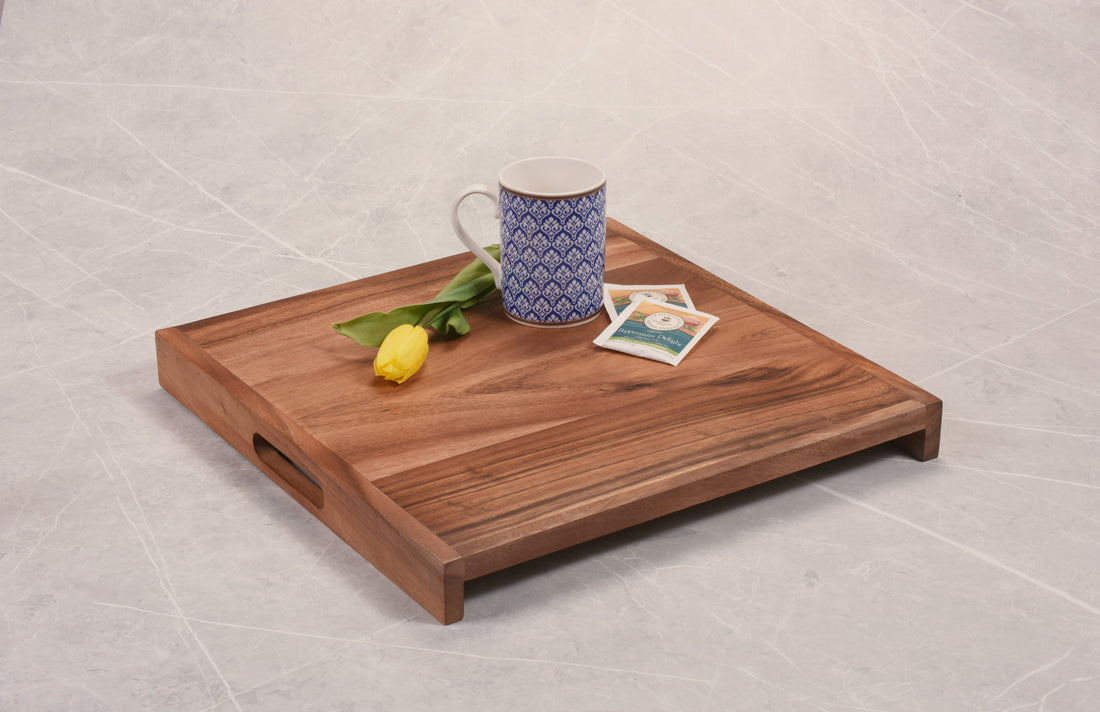 Gather Tray — Solid Acacia Wood Square Server