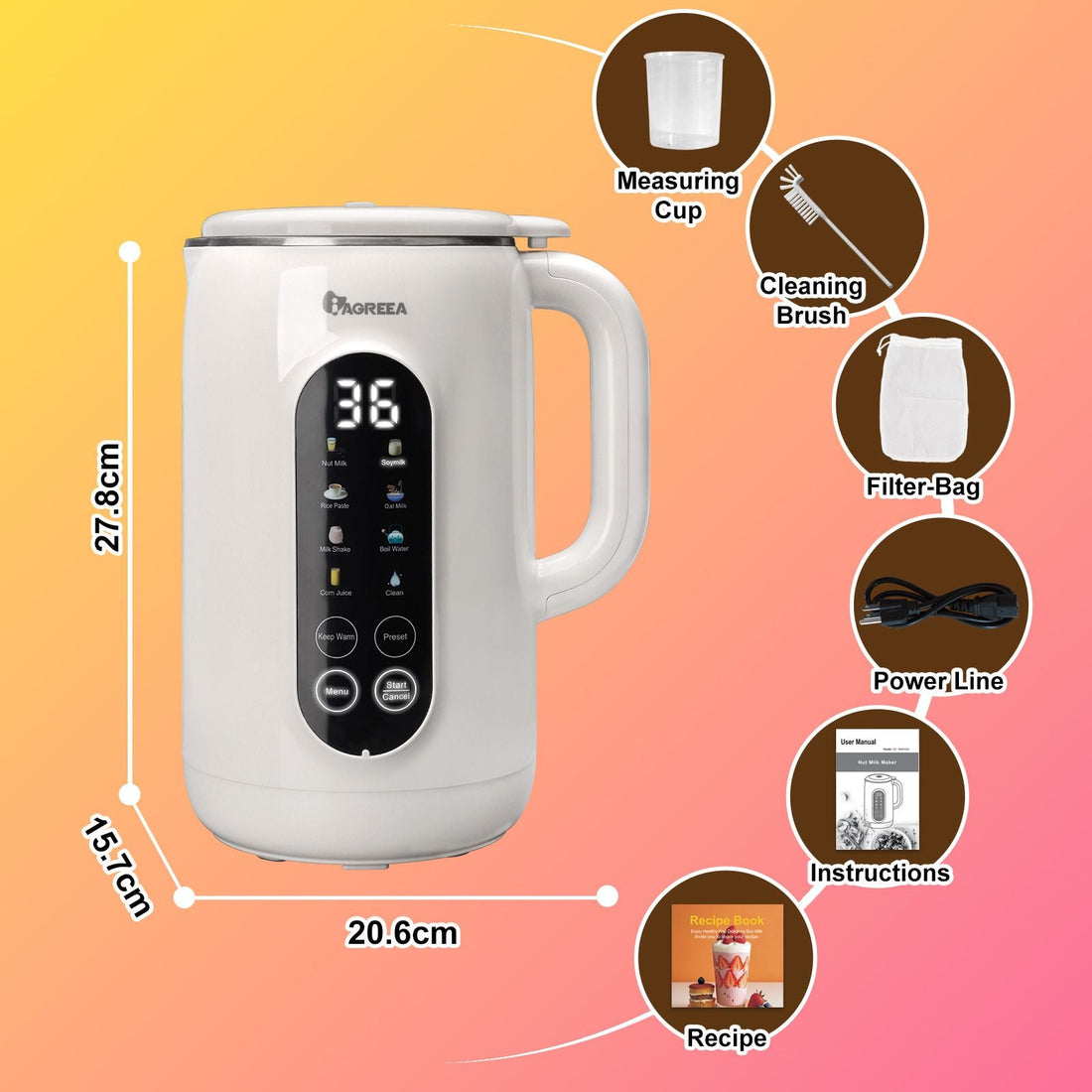Morning Pour — 8-in-1 Nut & Soy Milk Maker