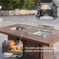 Fire & Ice — 7-Piece Rectangular Patio Dining Set