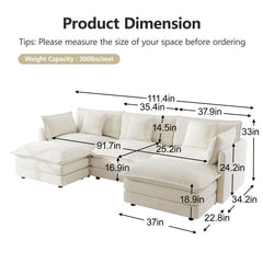 Settle In — U-Shaped Modular Sectional in Chenille