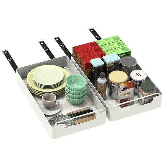 Quiet Pull — Sliding Cabinet Drawers in Carbon Steel