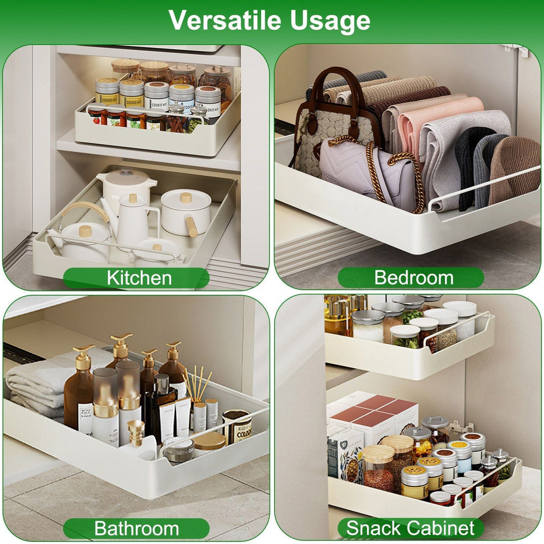 Bathroom cabinet drawer keeping toiletries sorted and reachable
