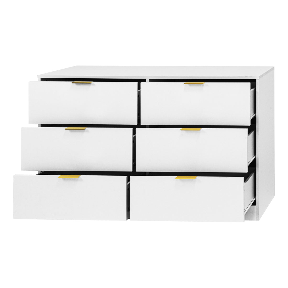Quiet Lines — Six-Drawer Modern Dresser in White