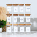Pantry Order — Square Glass Spice Jars, Set of 12