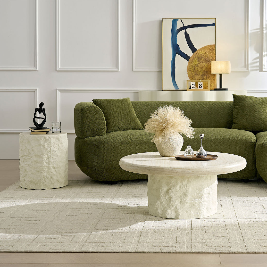 Quiet Stone — Round Fiberglass Coffee Table