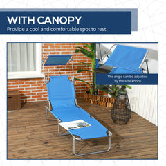 Sun Lounger — Foldable Poolside Chaise with Shade