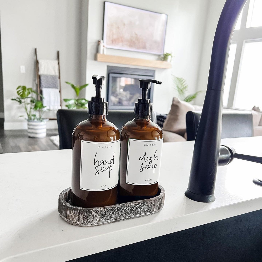 Apothecary Amber — 16oz Refillable Glass Dispenser