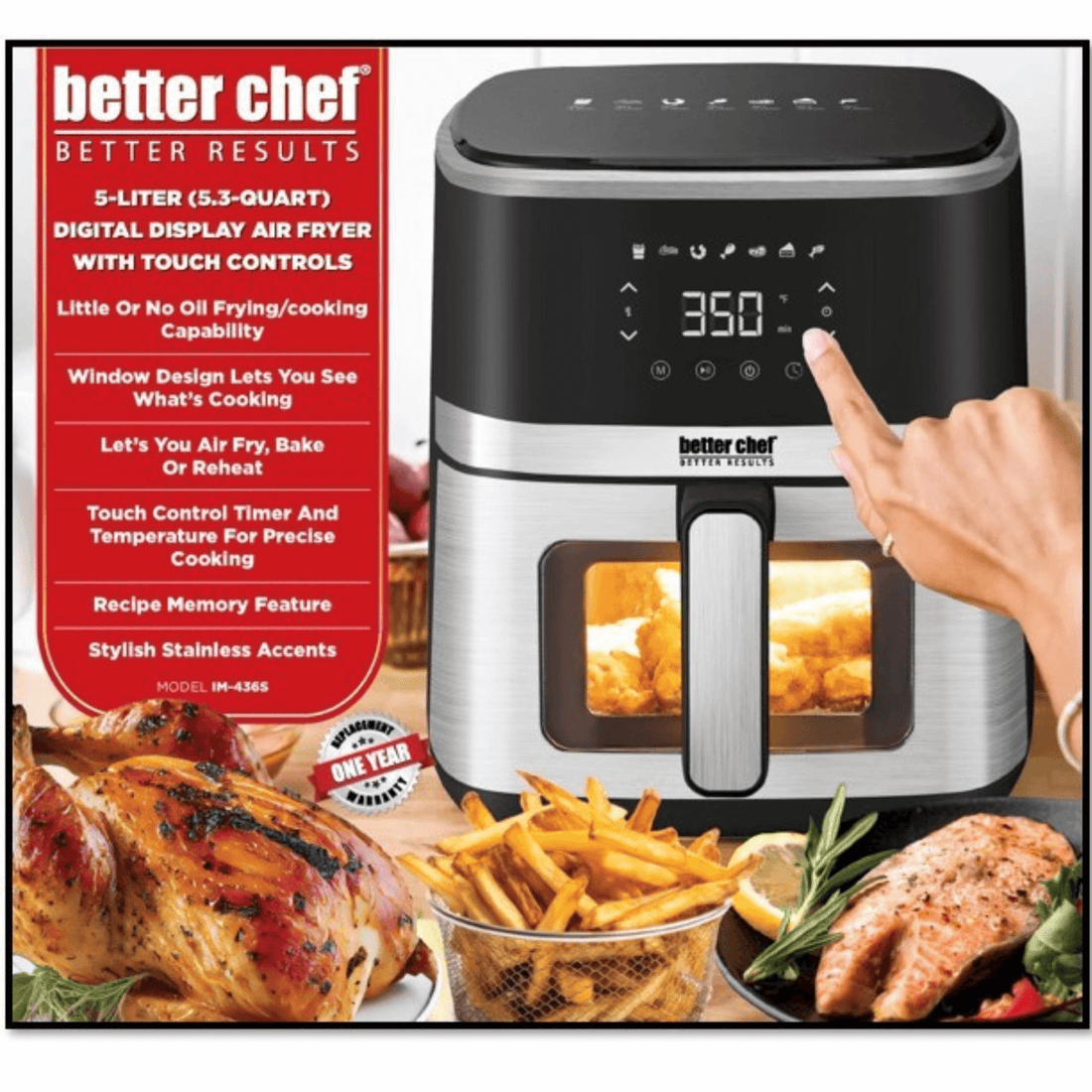 Crisp Hour — 5L Digital Air Fryer with Viewing Window