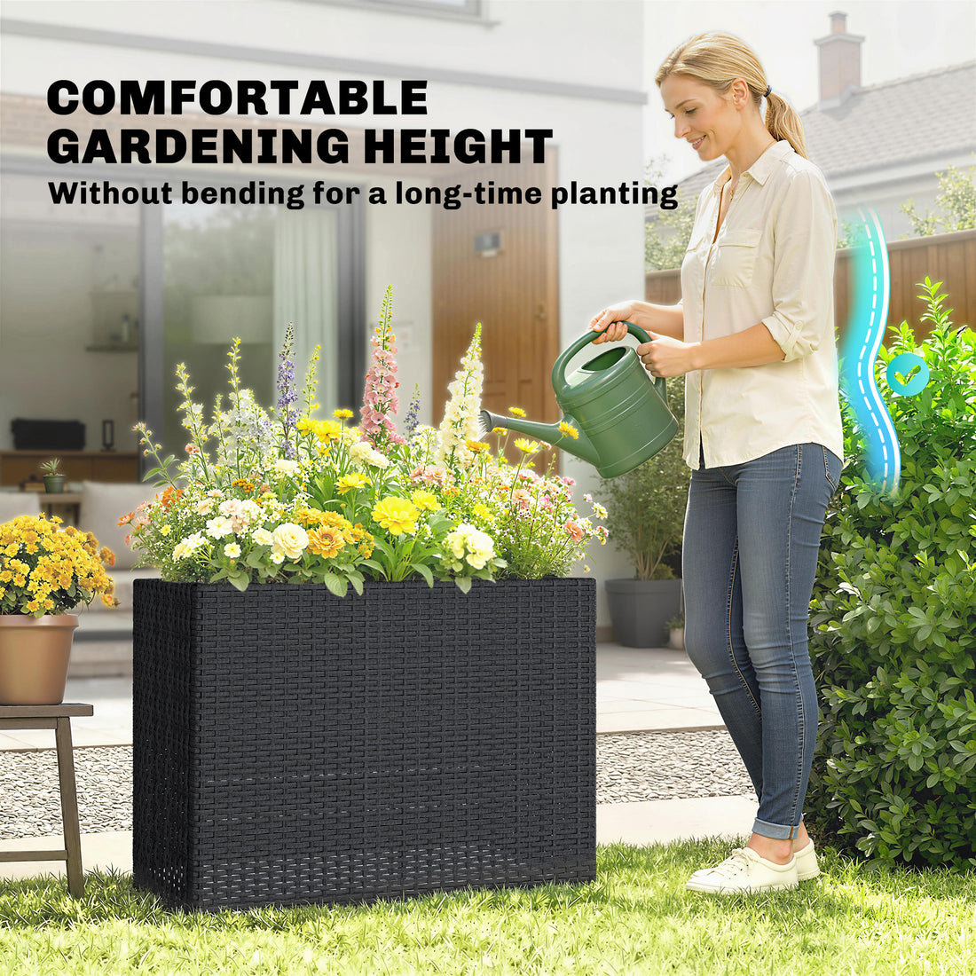 Garden Box — Tall Woven Planter with Liner