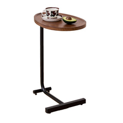Slide-In — C-Shaped Sofa Side Table in Brown