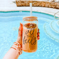 All the Feels — Glass Sip Cup with Bamboo Lid