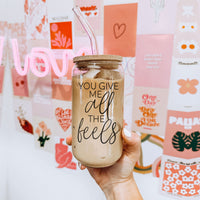 All the Feels — Glass Sip Cup with Bamboo Lid