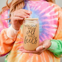 All the Feels — Glass Sip Cup with Bamboo Lid