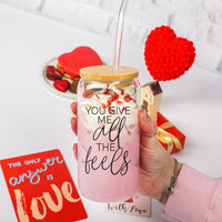 All the Feels — Glass Sip Cup with Bamboo Lid