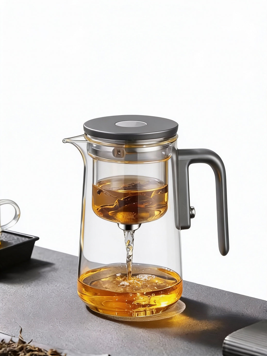 Slow Pour — Magnetic-Release Glass Teapot