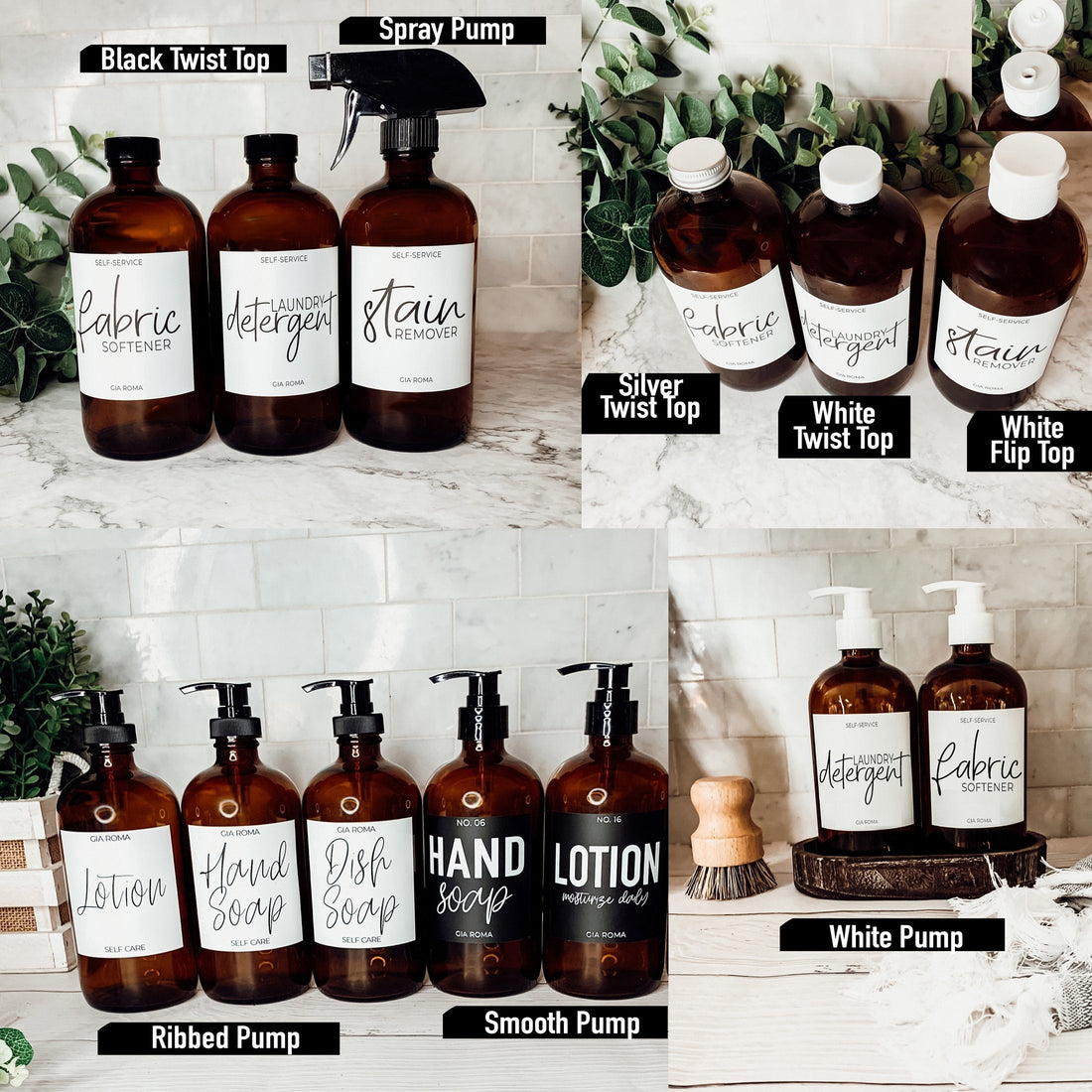 Apothecary Amber — 16oz Refillable Glass Dispenser